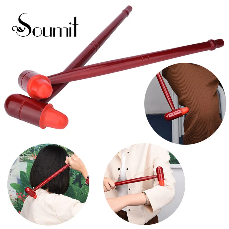 Soumit 2Pcs Wood Rubber Massage Hammer Knock Hammer Reliever Relax