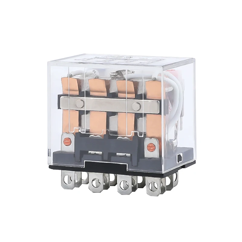 HH64P LY4NJ Electromagnetic Relays Socket Base AC 220V 110V DC 24V 12V 10A Power Relay Switch 14 Pin 4PDT Coil Silver Contacts