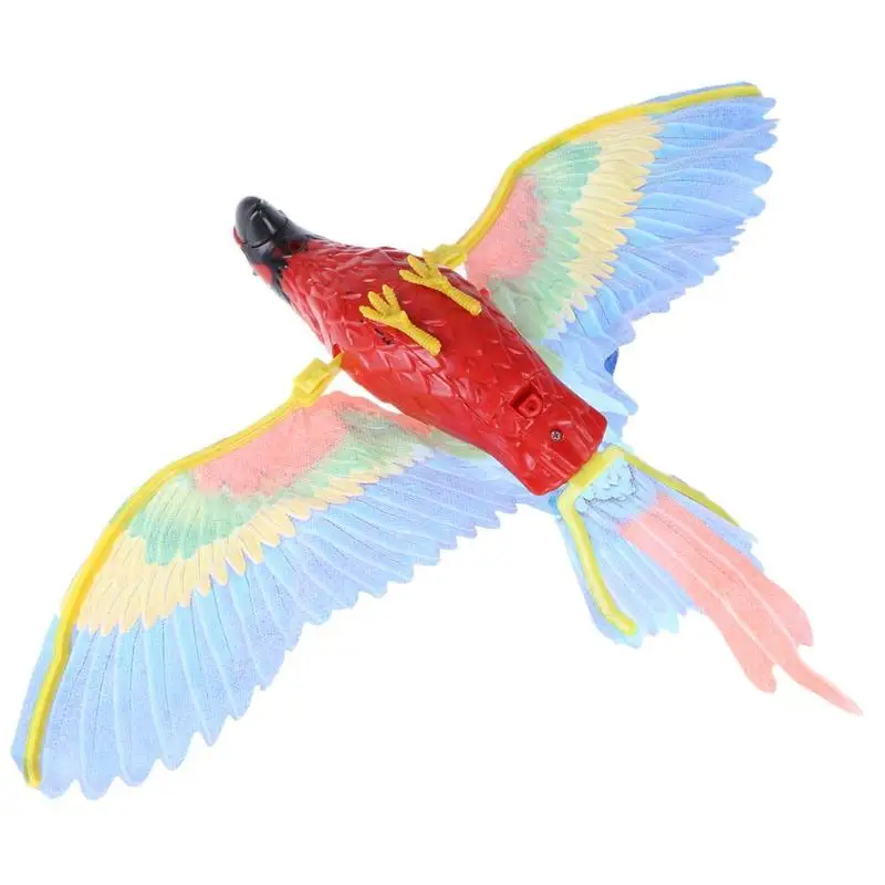 Красочная игрушка для домашних животных, птиц, попугая, пластиковая электрическая звуковая Летающая крыла, говорящая любимая птица, животные, батарея, игрушки для детей, подарок