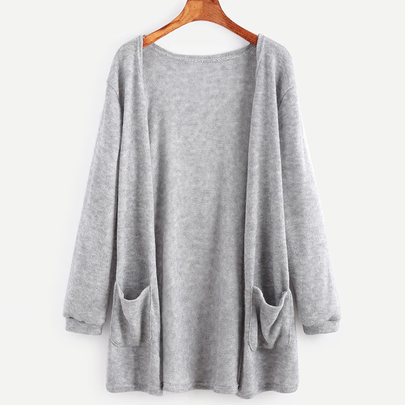 Black wrap cardigan with pockets jacket women classic cardigan