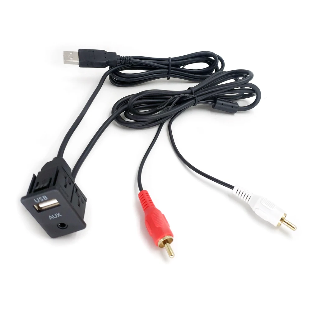 Biurlink универсальный автомобильный аудио 3,5 мм 2RCA AUX USB Мужской тире флеш-адаптер для Toyota для Volkswagen для peugeot для BMW