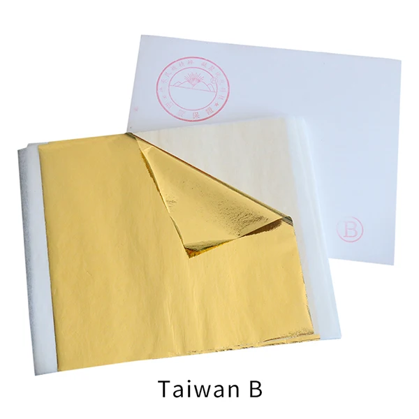 500 шт 13x13,5 см тайваньский Золотой плоский золотой лист фольги, золотой лист бумаги, позолоченная бумага для украшения мебели - Цвет: Taiwan B