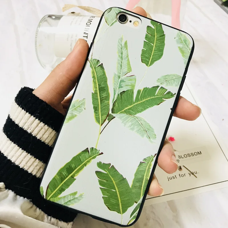 

Shockproof Case For xiaomi A1 A2 8 8se Redmi s2 5plus 3s 4A 4X 5A Note4 4X 5 5A 5pro TPU Silicone Back Cover Green leaf Cute