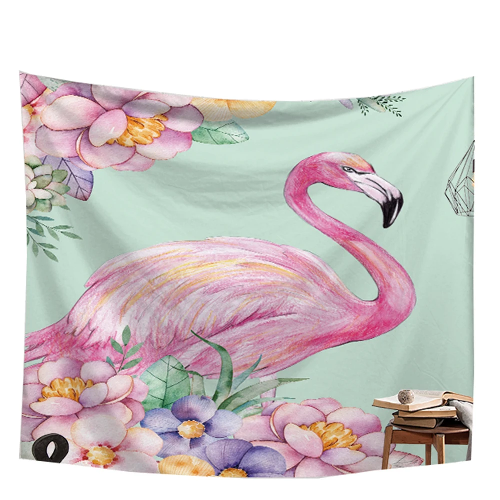 flamingo pink tapestry wall blanket hot sale polyester boho wall