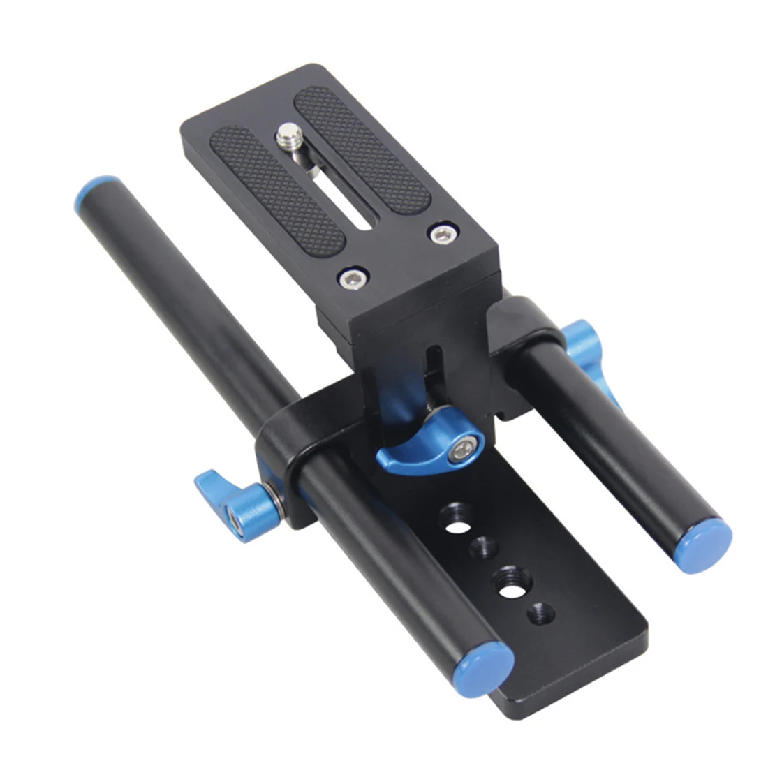 

Aluminum Alloy 15mm Rail Rod Support System Baseplate 1/4" Quick Release Plate Mount for Follow Focus Mattebox DSLR Rig 5D2 5D3