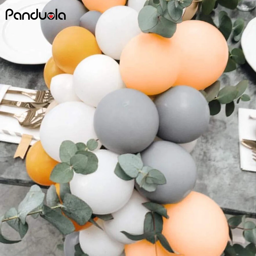 

5inch Macaron Balloons arch Gray Peach Orange Balloon gender reveal set baby birthday balloons 30 birthday party decorations