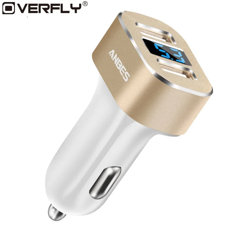 

Dual USB Car Charger 5V 3A Fast Charger with LED Digital Display Screen Car Charger Adapter Charging for iPhone Samsung