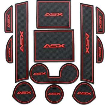 

Non-slip mat For Mitsubishi ASX 2013 2014 2015 PVC rubber door gate slot pad/mat tank gasket cup mat auto accessories luminous