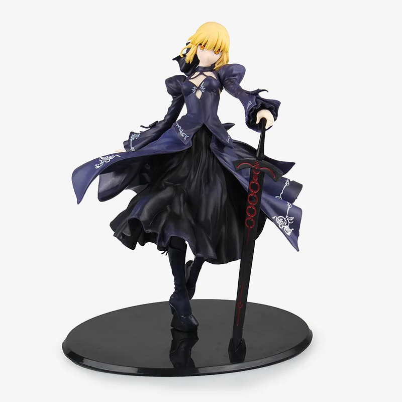 

Free Shipping 10" Fate/Grand Order Saber Altria Pendragon Black Dress ver. Boxed 24cm PVC Action Figure Collection Model Doll
