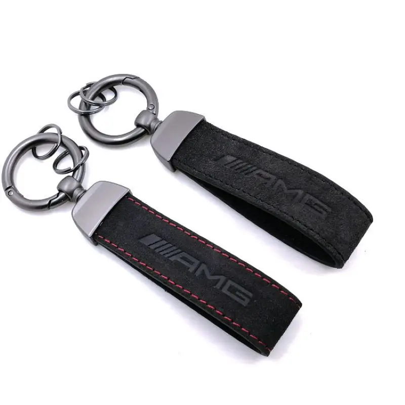 

Creative leather fur fur Mercedes-Benz BMW Volvo Toyota multi-model car standard metal keychain Y-173