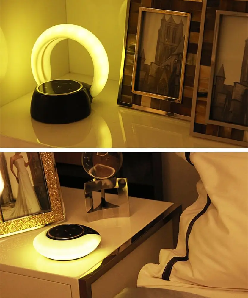 HobbyLane Bedroom Living Room Decoration Night Light with Mini Rechargeable Wireless Bluetooth Speaker Atmosphere Table Lamp