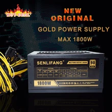 New and original Gold POWER 1800W BTC power supply for R9 380 RX 470 RX480 6 GPU CARDS 1 years warranty free shipping