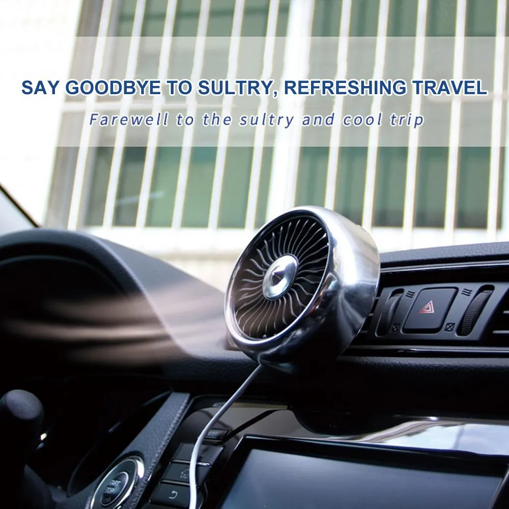 

5W Power Car Multi-functional Fan F1O2 3 Speed Adjustment USB Car Fan Air Conditioner Colorful Light Dashboard Cooling Fan