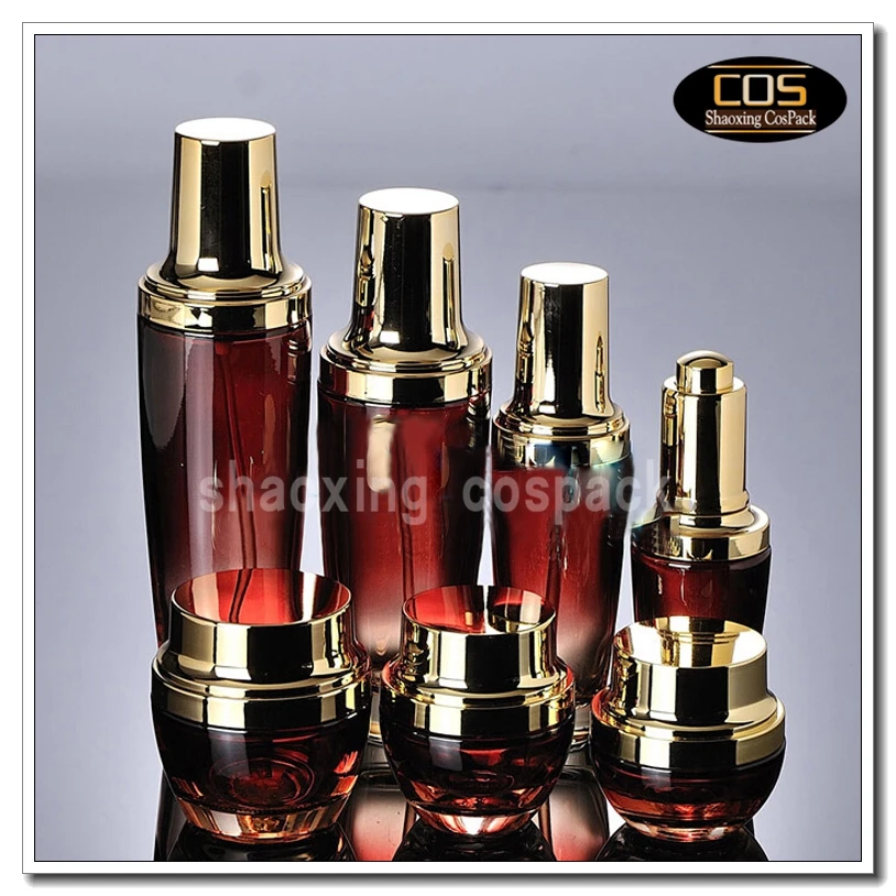 30ml Пустые красный стеклянный флакон с насосом сыворотки Оптовая торговля 1oz