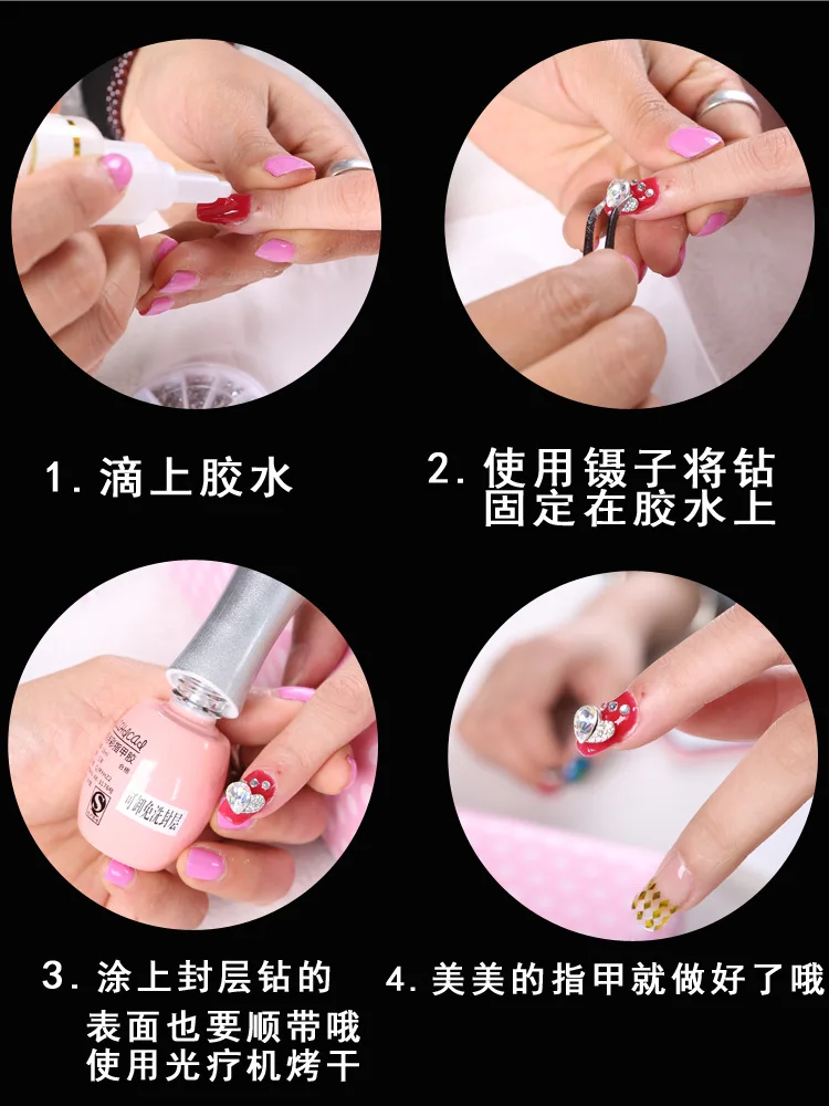 Decorações da Arte para Unhas Encantos da Etiqueta do Unha Jóias para o Gel do Prego Super Bling Vidro Strass 3d Liga - Polonês Ferramentas-1630 100 Pçs 8 decorações da arte do prego, liga encantos