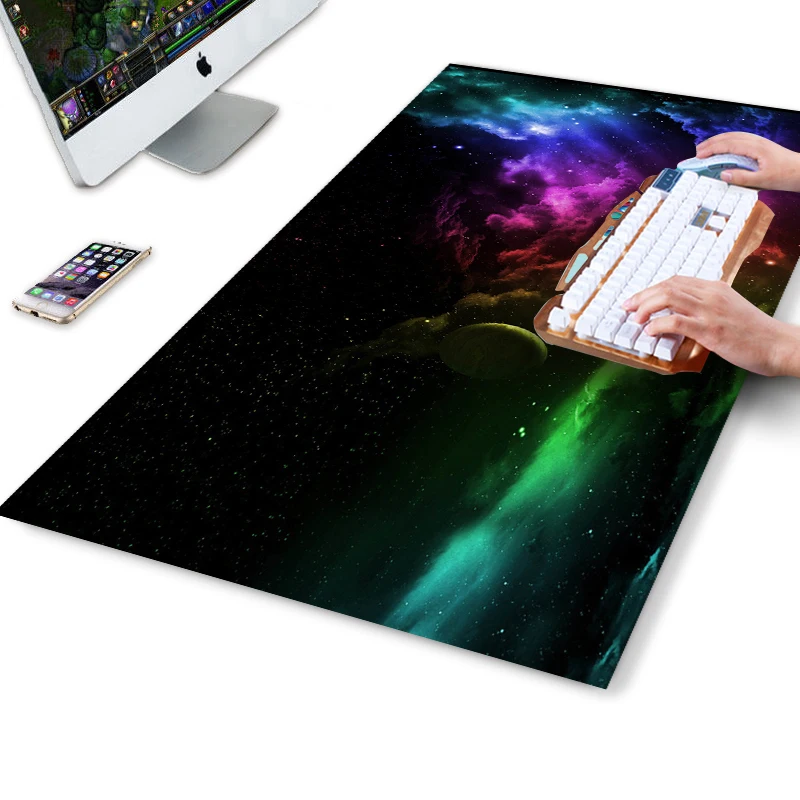 

Gaming Mouse Pad Extra Thick/Dense-Weave Speed Poly Superior Control/Stitched-Edge Water resistant Washable Giant Large Desk Mat