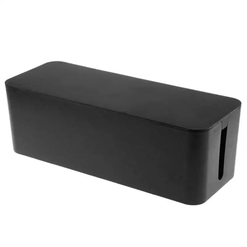 Креативная розетка коробка для хранения Пылезащитная изоляционная охлаждающая полоска с отверстием для завязывания Органайзер чехол для рабочего стола - Цвет: Черный