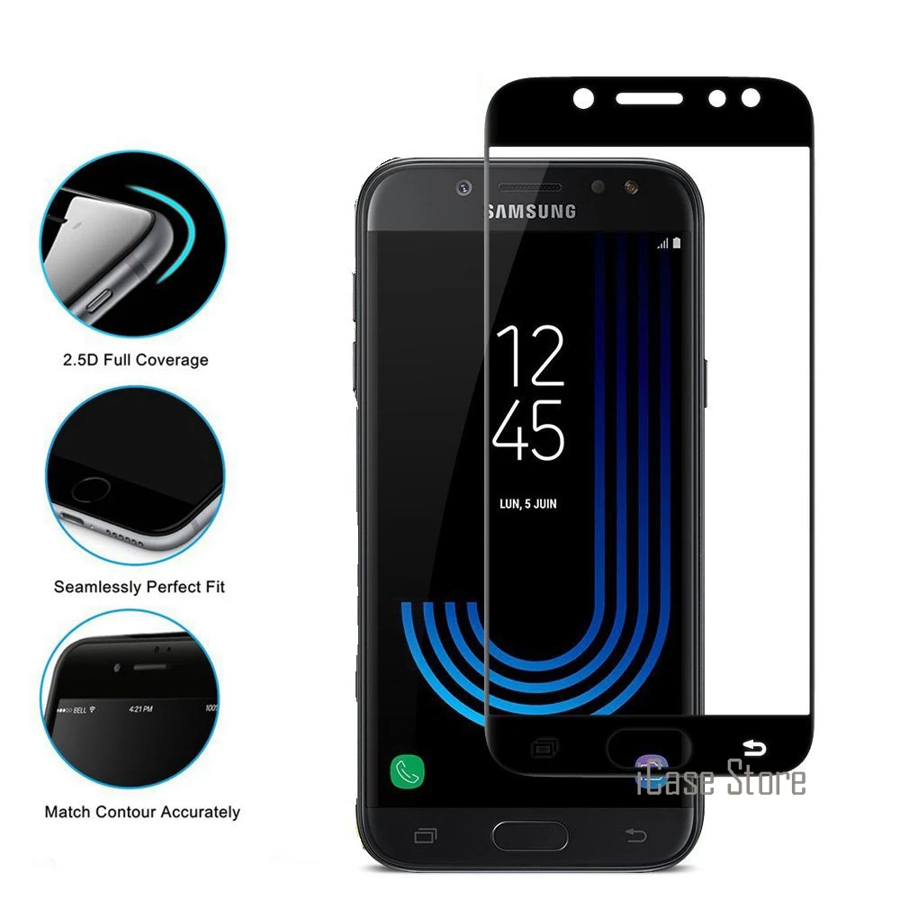 С уровнем твердости 9 H полное покрытие Экран закаленное Стекло для Samsung Galaxy J5 2017 SM