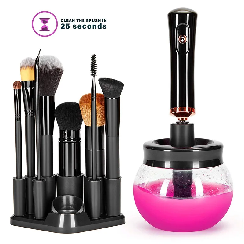 

8pcs New Pro Electric Makeup Brush Cleaner & Dryer Convenient Silicone Make up Brushes Washing Cleanser Cleaning Tool Machine