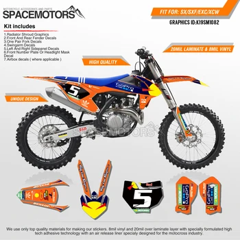 

MotoSpace Customized Team Graphics Backgrounds Decals 3M Custom Stickers For KTM SX SXF XCF 2016-2018 EXC EXCF XCW 2017-2019 082