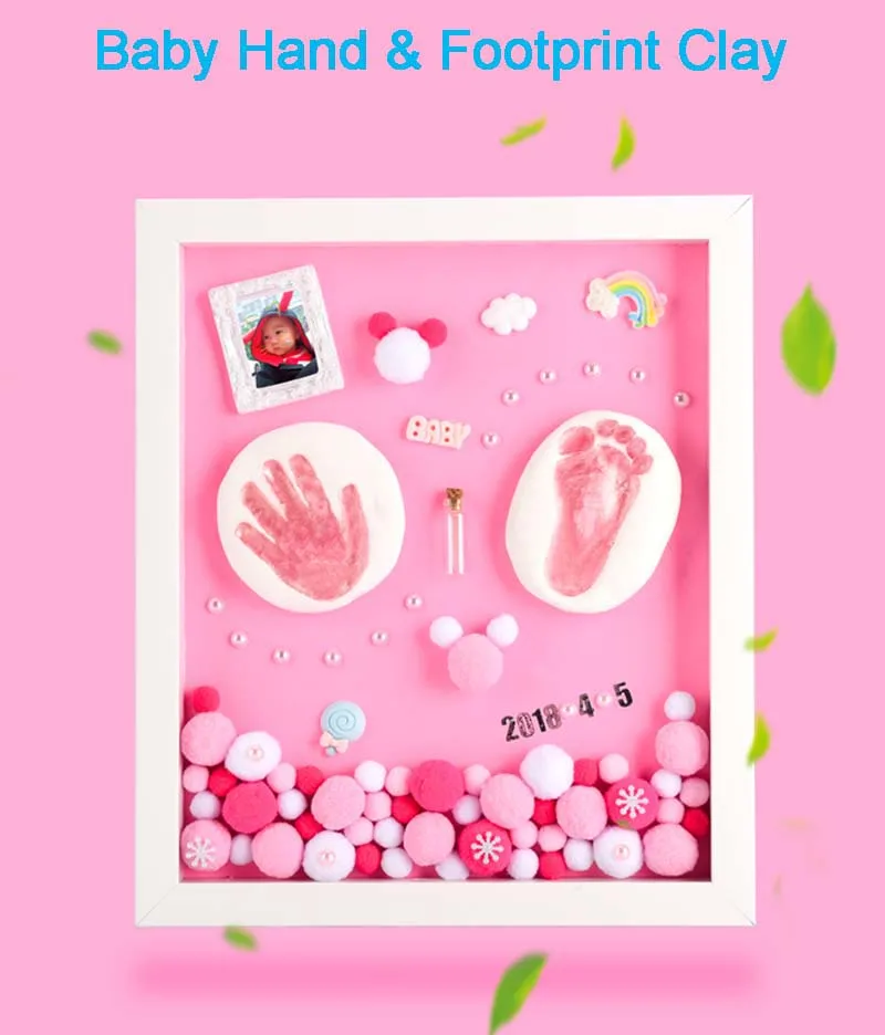 Мягкая глина литейные формы DIY Handprint след Inkpad фото рамки с огнями новорожденных Детские сувениры роста детей мемориал