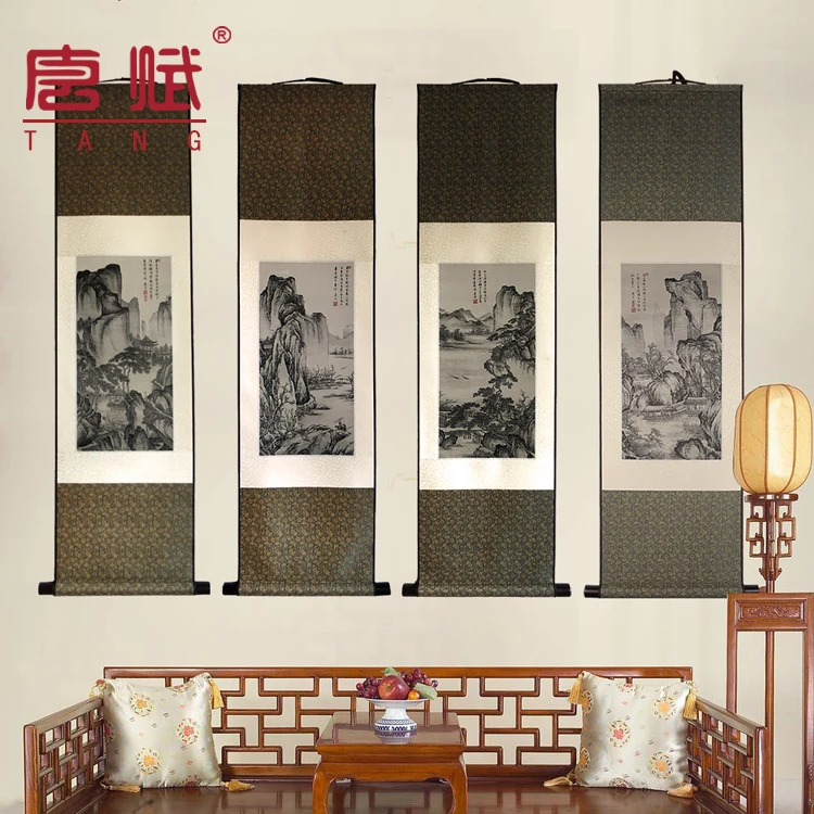 

Silk scroll Painting Famous traditional Chinese Paintings Silk tapestry brocade Wall Pictures high-end promotion gift home decor
