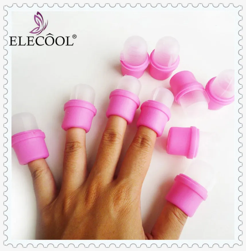 

ELECOOL DIY 10pc Nail Polish Remover Wrap Cap Clip Tip Set Nail Art Tools Artificial Wearable Reusable Plastic UV Gel Soak TSLM2