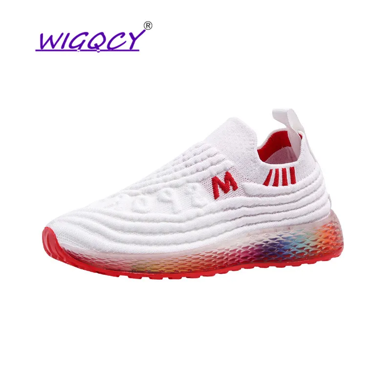 

Breathable mesh off white platform sneakers New spring autumn shoes women fashion color soles women shoes flats sneakers women
