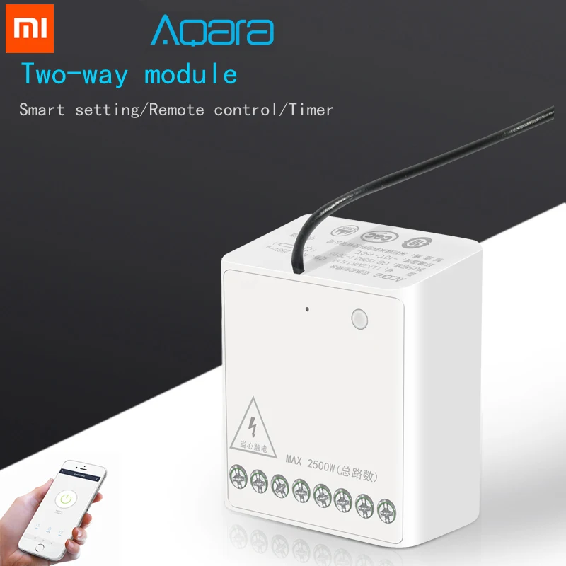 

Xiaomi Mijia Aqara Eigenstone Relay Two-way Control Module Wireless Controller 2 Channels Smart Home Work For Mijia APP Home kit
