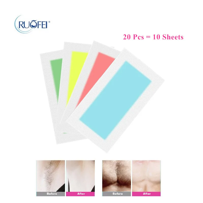 20pcs=10sheets Multi Colors Professional Hair Removal Double Sided Cold Wax Strips Paper For Leg Body Face wax Paper Skin Care 20pcs=10sheets Multi Colors Professional Hair Removal Double Sided Cold Wax Strips Paper For Leg Body Face wax Paper Skin Care