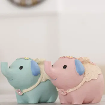 

Cute Elephant Piggy Bank Coin Animals House Decoration Coins Money Children Birthday Gift Jixiang Ruyi Resin Piggy Bank