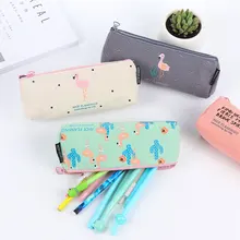 1X Creative Cute flamingo korean canvas pencil case kawaii stationery bag Animal pencil bag estojo escolar school supplies 1X Creative Cute flamingo korean canvas pencil case kawaii stationery bag Animal pencil bag estojo escolar school supplies