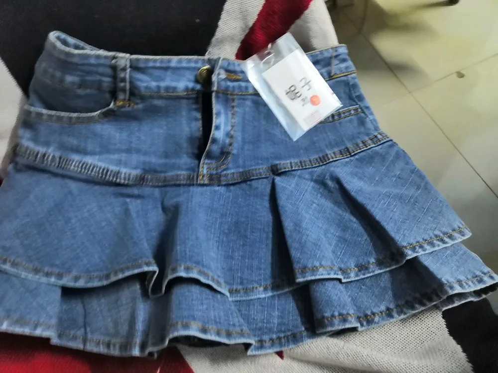 Джинсовая юбка для торта весенние и летние женские с высокой талией А-силуэта мини meimard расклешенные джинсы юбка