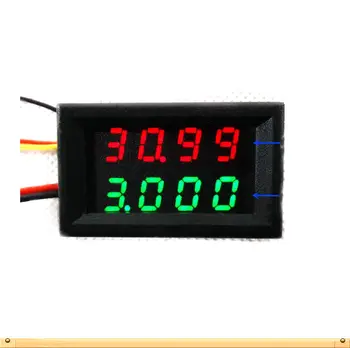 

4 Bit 0-33V 3A DC Dual display Voltmeter Ammeter Digital LED Amp Volt meter Voltage current 12V 24v CAR Built-in Shunts green