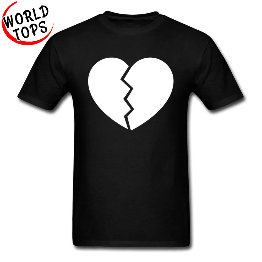 comfortable Broken Heart T Shirt New Coming Summer Autumn Short Sleeve Crewneck Tops Shirt 100% Cotton Man Normal Tees Broken Heart black