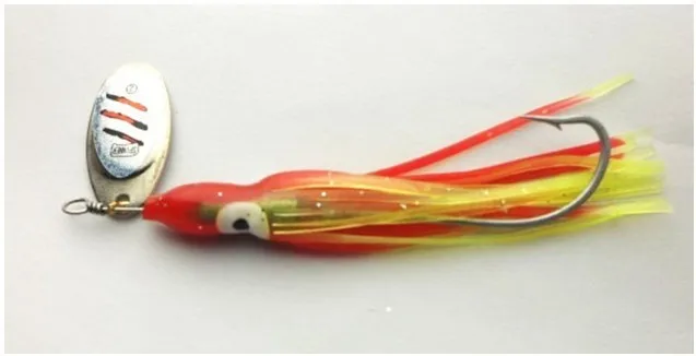 

15pcs 7.5g luminous squid trolling soft Octopus fishing lures metal sequin spinner spoon fishing lures pesca fishing tackles