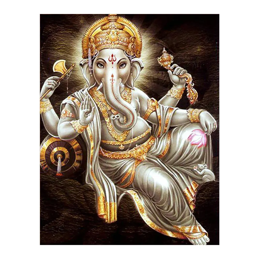 Ganesha Алмазная картина полный круглый индийский религиозный портрет новинка
