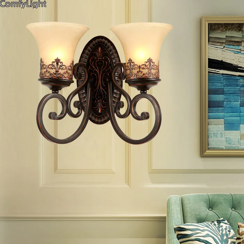 Buy Retro Wall Lamps Indoor Bedroom 2 heads Wall