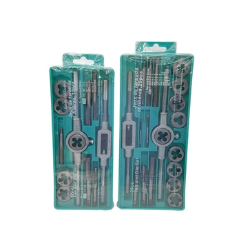 

20PC Tap & Die Set with Small Tap Twisted 1/16-1/2 Inch NC Screw Thread Plugs Taps Hand Screw Taps Alloy Steel Hand Tool Set