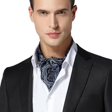 Зима Новое поступление шелк роскошный двусторонний галстук с принтом пейсли мужской длинный шарф с подарочной коробкой