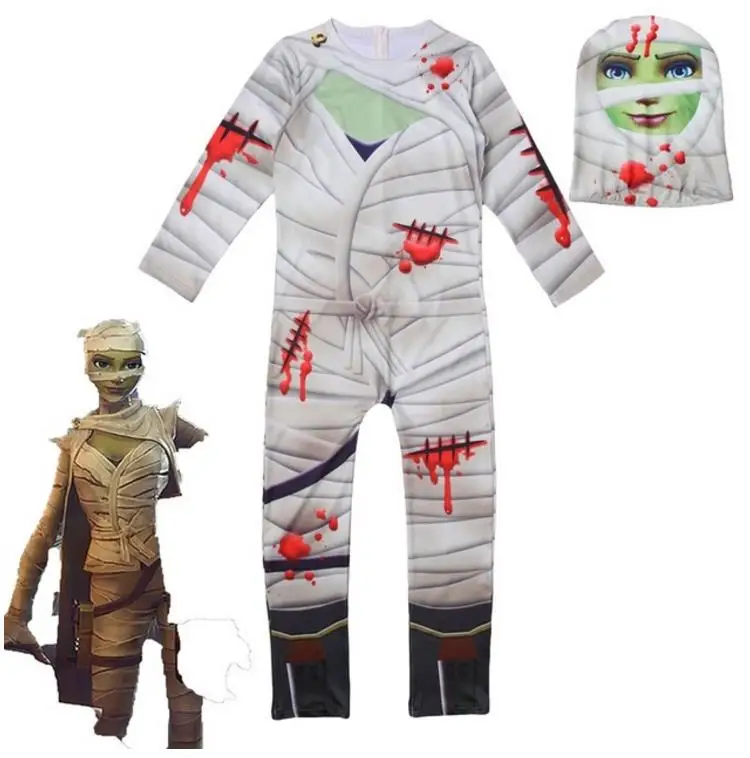 

2019 Halloween Superman Costume For Kids Ghost face skeleton Jumpsuits Body suit mask Cosplay straps zombie mummy Costume