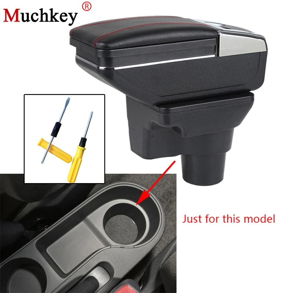 

For KIA Rio 4 Rio X-line 2017 Armrest box Central Console Armrest Store Content box Cup Holder Ashtray PU Leather Car Styling