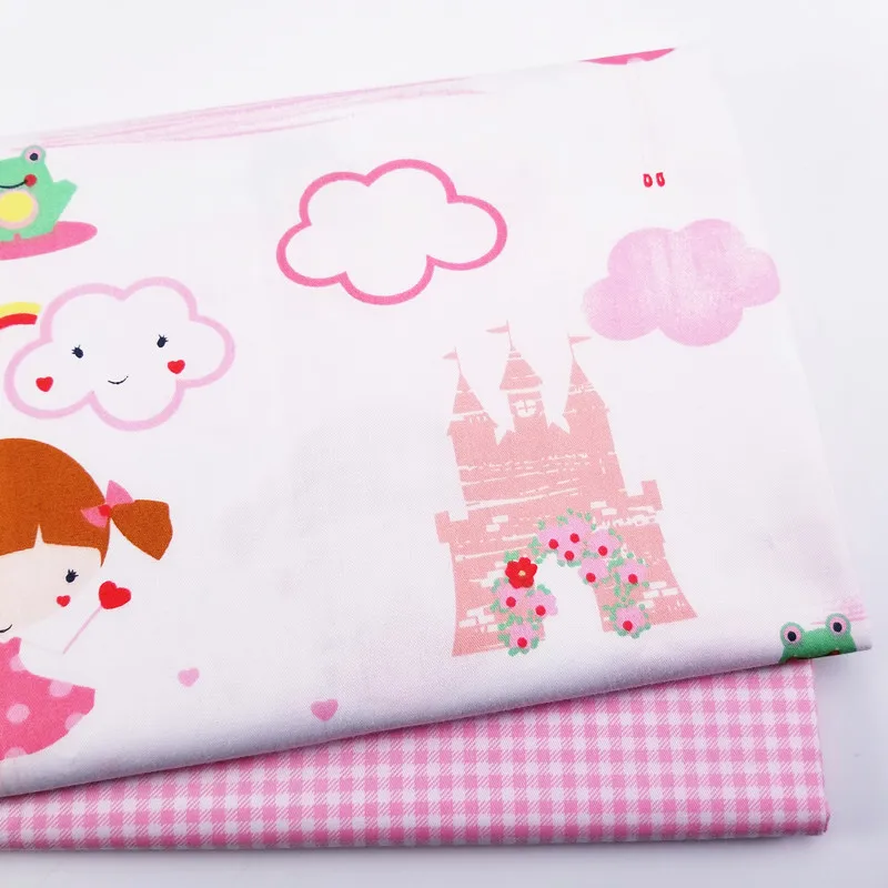

Girl Printed Twill Cotton Fabric Cotton Patchwork Cloth For DIY Sewing Quilting Fat Quarters Material For Baby&Child