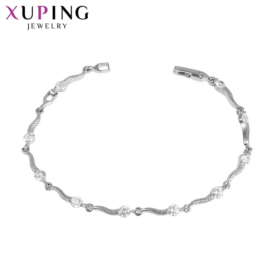 Xuping модный элегантный браслет ювелирные изделия с синтетическим кубическим цирконием для женщин подарки на Рождество День S40-73066