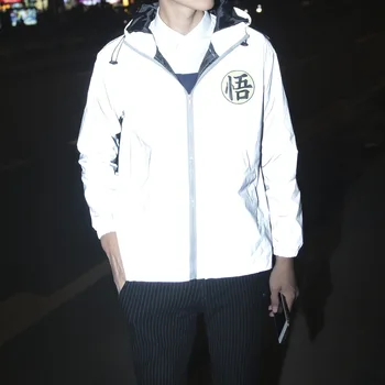 

2020 original autumn hip-hop youth 3 m reflective windbreaker men windproof hooded jacket
