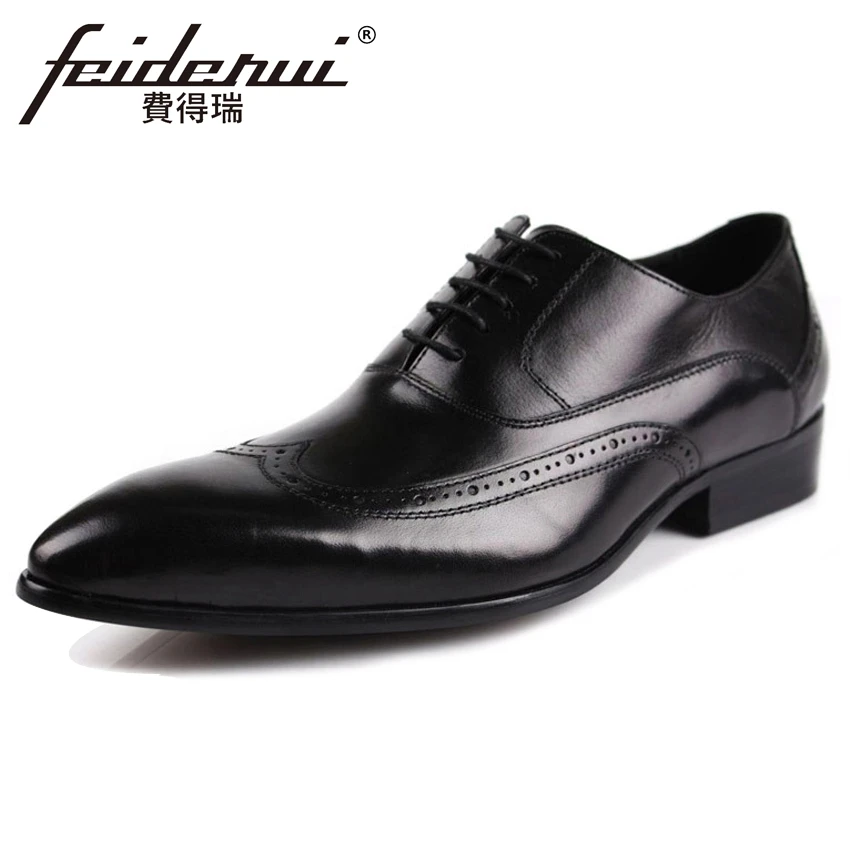 Wingtip De New Robe Mariage Pointu Véritable Rouge Formelle Richelieu Oxfords Ymx220 Homme Vache Bout Hommes vin Vintage Sculpté Main En Noir Chaussures Cuir PPnxYZ6