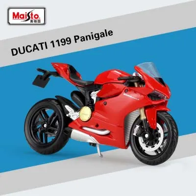 MAISTO 1:18 Ducati 1199 Panigale Superleggra Мотоцикл Велосипед литая модель игрушки Детские игрушки Подарки Новинка в коробке - Цвет: Белый