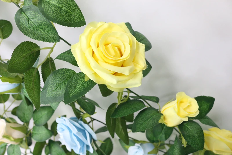 JAROWN Artificial 2m Multi Flower High Quality Rose Vine Fake Flower European Rose Home Wall Hanging Rattan Wedding Decor Flores (36)