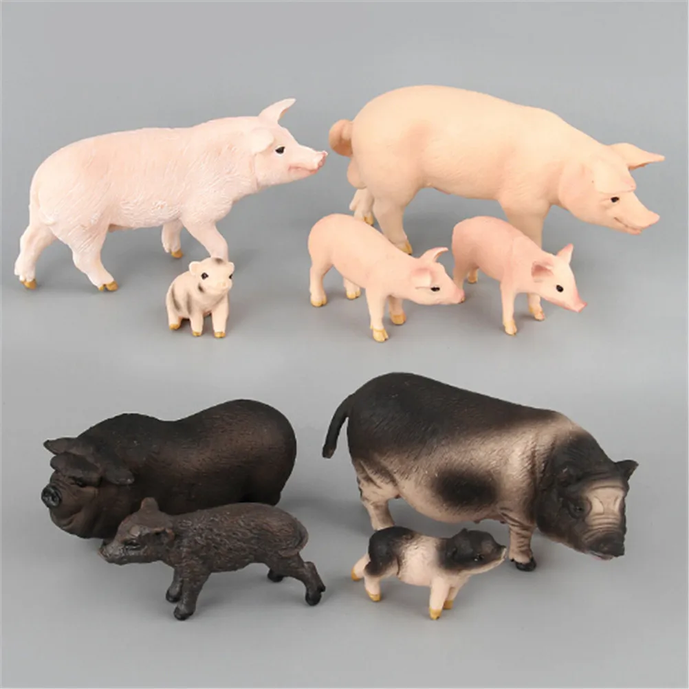 For Children Original Farm Animal Domestic Pig Family Set Figurine Pig