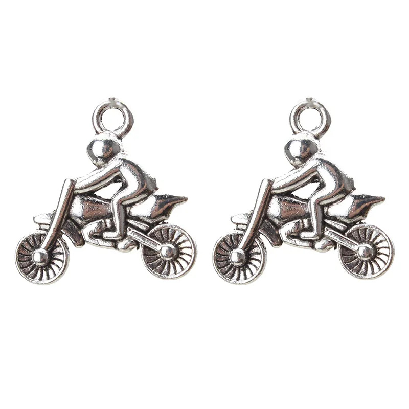 10pcs/lot Motorcycle Charms Antique Alloy Motorcycle Racing Pendants